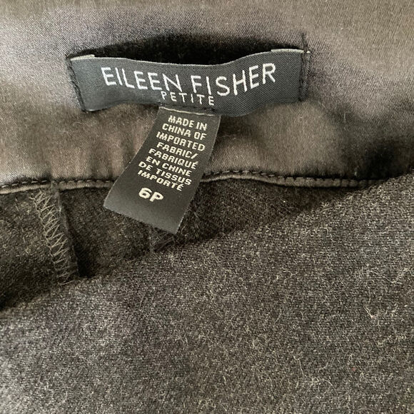 Eileen Fisher Pants Womens 6P Wool Blend Charcoal Black - Picture 3 of 10